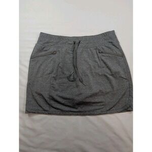 Tangerine Skort Drawstring Waist Zip Pockets Gray Large